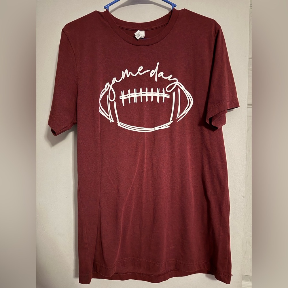 Bella Canvas Burgundy Tee with White Script
